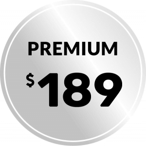 silver badge with price of $189 for premium pest control services