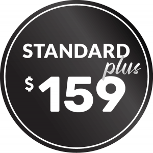 black badge with price of $159 for standard plus pest control services
