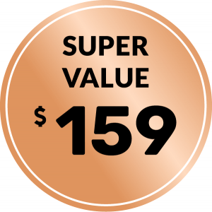bronze badge with price of $159 for super value pest control services