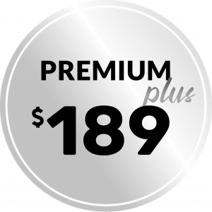 silver badge with price of $189 for premium plus smoke alarm service