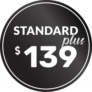black badge with price of $139 for standard plus smoke alarm service